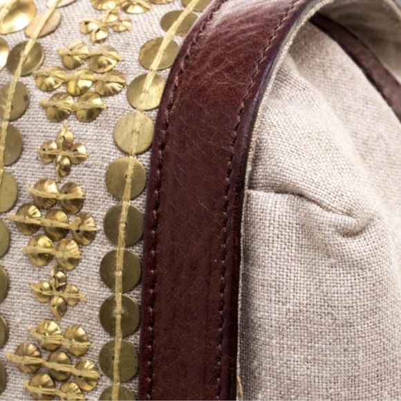 Christian Louboutin Gold and Brown Satchel with Luxurious Embellishments- As is - Picture 11 of 14